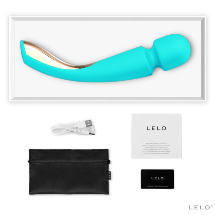 Lelo - Smart Wand 2 Turquoise, Body Massager with 10 Massage Patterns, USB Rechargeable, Extra-Soft Silicone