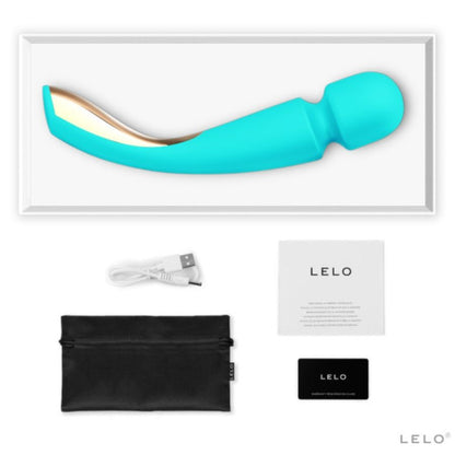 Lelo - Smart Wand 2 Turquoise, Body Massager with 10 Massage Patterns, USB Rechargeable, Extra-Soft Silicone