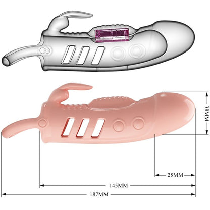 Pretty Love - Sloane Rabbit Penis Sleeve with Vibration, Meat, Pleasure and More Durability