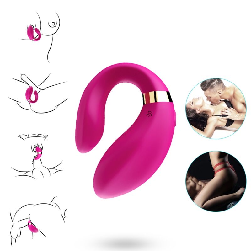 Armony For Couples- Vibrator Crescent Pentru Cupluri Cu Telecomandă Fuchsia