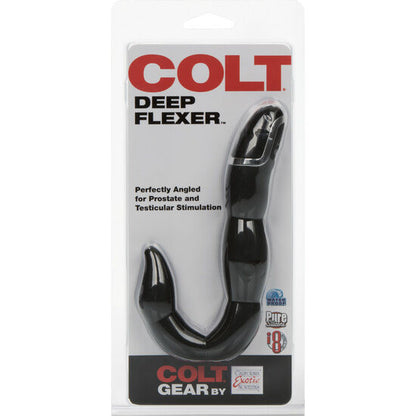 California Exotics - Colt Deep Flexer Black - Flexible Shaft Anal Vibrator, 8 Vibration Functions, Soft Silicone, 10cm Total Length