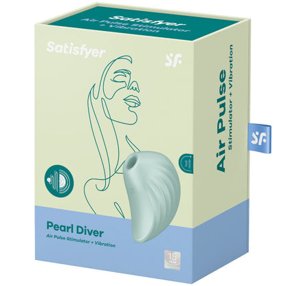 Satisfyer Air Pulse- Stimulator Și Vibrator Cu Puls De Aer Pearl Diver Verde