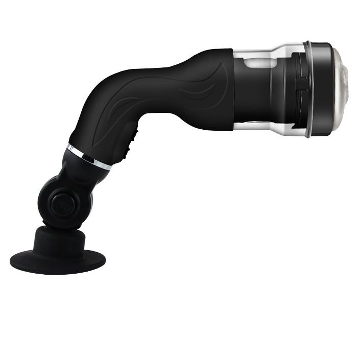 Baile For Him - 5V Rotation Lover For Him with Stand and Detachable Texture, 5-Function Reversible Rotation Vibrator and Multi-Angle Suction Base, Black