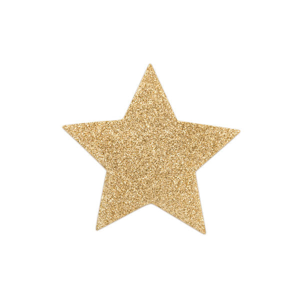 Bijoux Flash Collection - Flash Star Gold Glitter Braces With Reusable Adhesive.