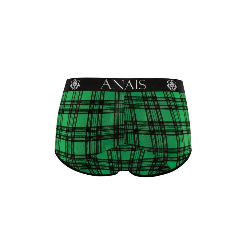 Anais Men's Boxer &amp; Brief - Magic Brief L, Sexy Checkered Soft Lycra Underpants, Green &amp; Black