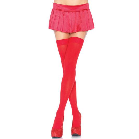 Leg Avenue Hosiery - Red Nylon Over The Knee Thighs, One Size, 100% Polyamide/Nylon