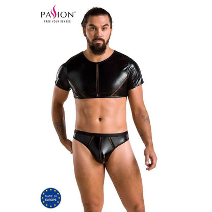 Passion Men - Set Peter Black L/XL, Material: 75% Polyester, 15% Polyamide, 10% Elastane, Made in the EU, Oeko-Tex Certified, Underwear from the European Union