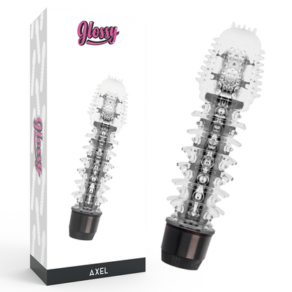 Glossy - Axel Vibrator Black, Powerful Vibrations, Made of TPE Platinum, 14cm, Works with 2 AAA Batteries