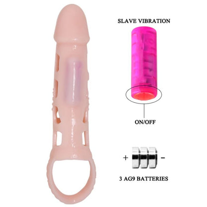 Baile For Him - Extendable G-Spot Vibrating Sleeve and Ball Strap, TPR Material, 13.5cm