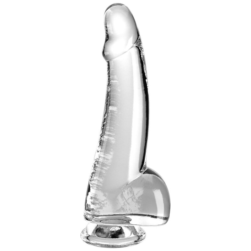 King Cock- Dildo Transparent Cu Testicule 15,2 Cm Transparent