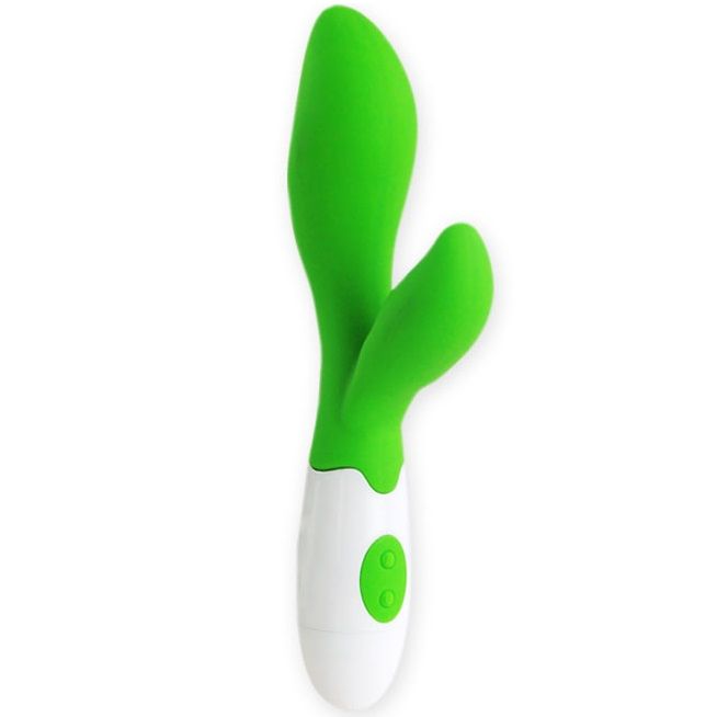 Pretty Love Flirtation - Owen Vibrator, High Quality Dual Stimulation Vibrator with 30 Vibration Modes, FDA Approved Silicone, Durable and Elegantly Green