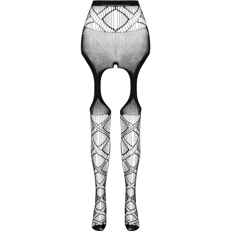 Passion Woman Garter &amp; Stock - Bodystocking Eco S005 Black from the Eco Collection