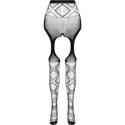 Passion Woman Garter &amp; Stock - Bodystocking Eco S005 Black from the Eco Collection