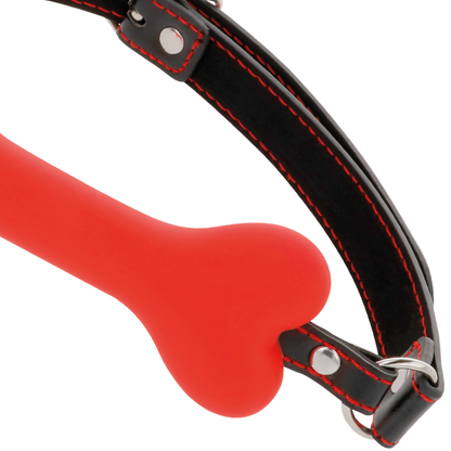 Darkness Bondage - Red Bone Silicone Gag With Adjustable Buckle