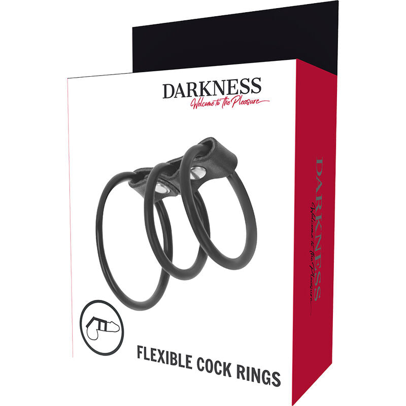 Darkness Bondage-  Set De 3 Inele Flexibile Pentru Penis