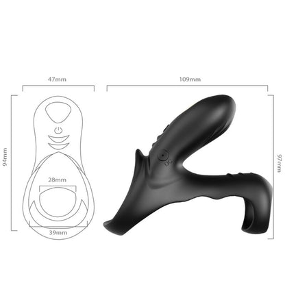 Armony For Him- Ranger Inel Vibrator Dublu Pentru Cupluri Negru