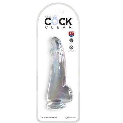 King Cock- Dildo Transparent Cu Testicule 15,2 Cm Transparent