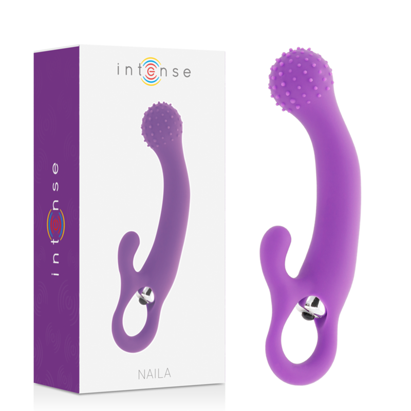 Intense Fun - Naila Purple Silicone Vibrator, G Spot, Clitoris Stimulator, Waterproof, Phthalate Free