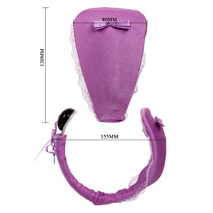 Baile Stimulating Purple Vibrating Thong, 10 Functions, Remote Control, Invisible Erotic Underwear