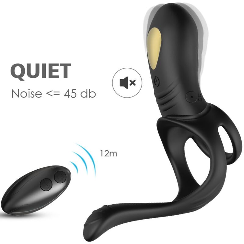 Armony For Him- Joy Jumper Inel Vibrator Pentru Cupluri Și Anal Plug Telecomandă Negru