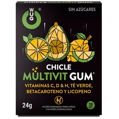 Wug Gum-  Multivit Vitamina C, H, D, Betacaroten, Licopen Și Ceai Verde 10 Unități